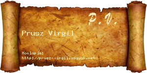 Prusz Virgil névjegykártya